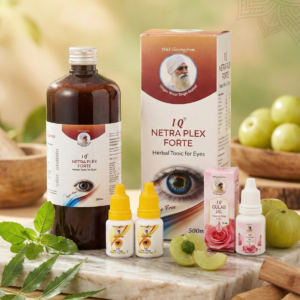 IQ Complete Eye Care Kit – Netra Plex Forte Tonic, Herbal Eye Drops & Gulab Jal
